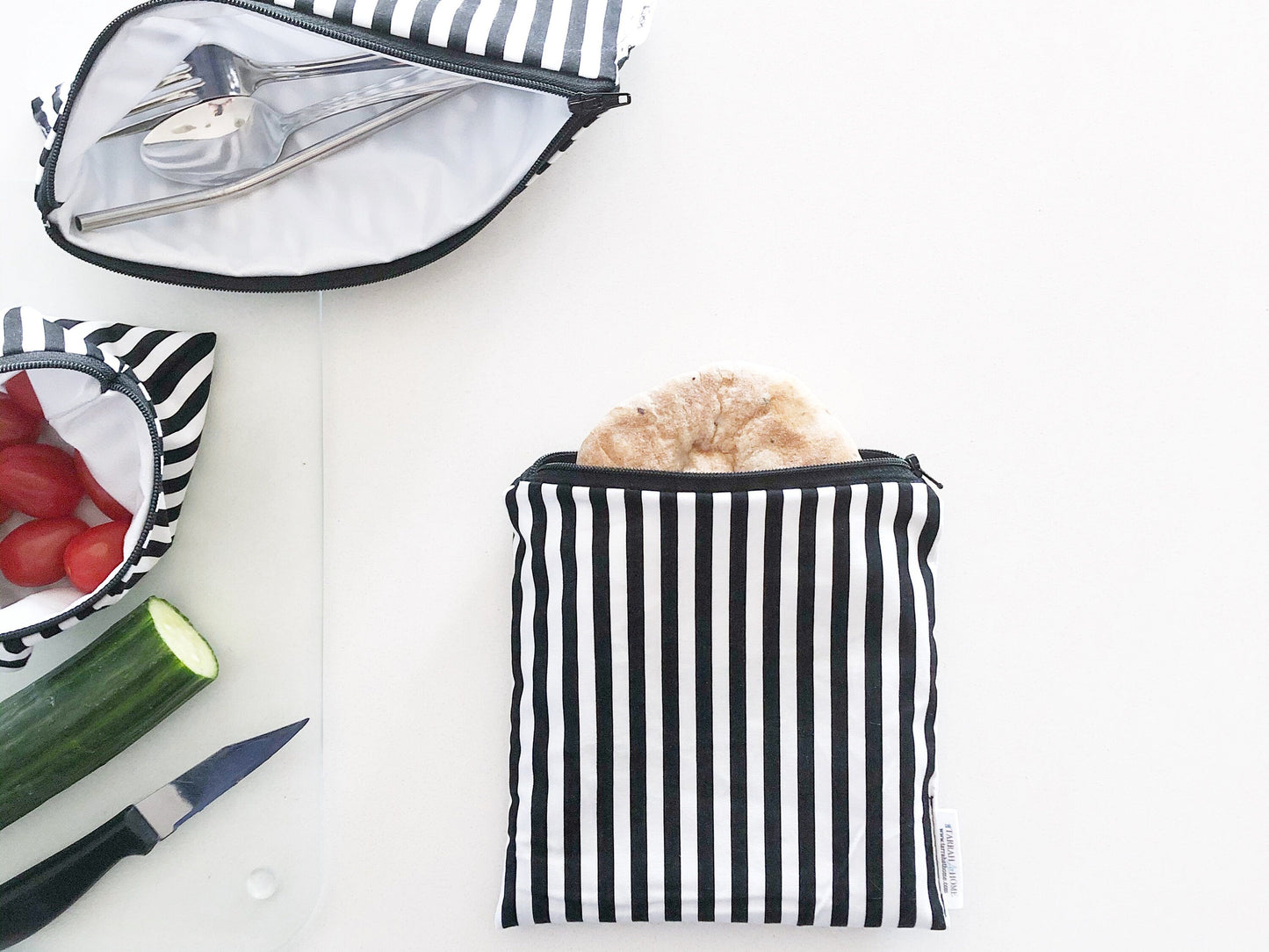 Bundle Black And White Stripe Snack and Sandwich Bags