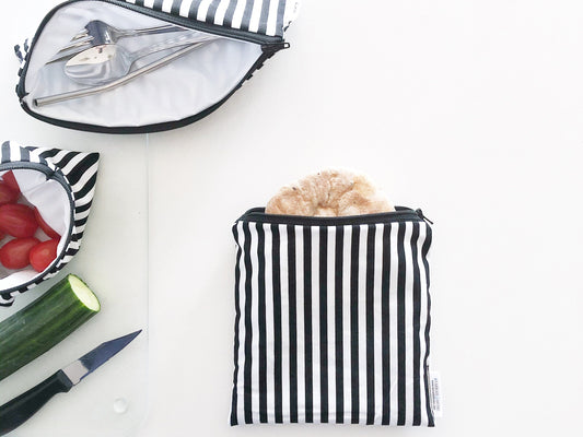 Bundle Black And White Stripe Snack and Sandwich Bags