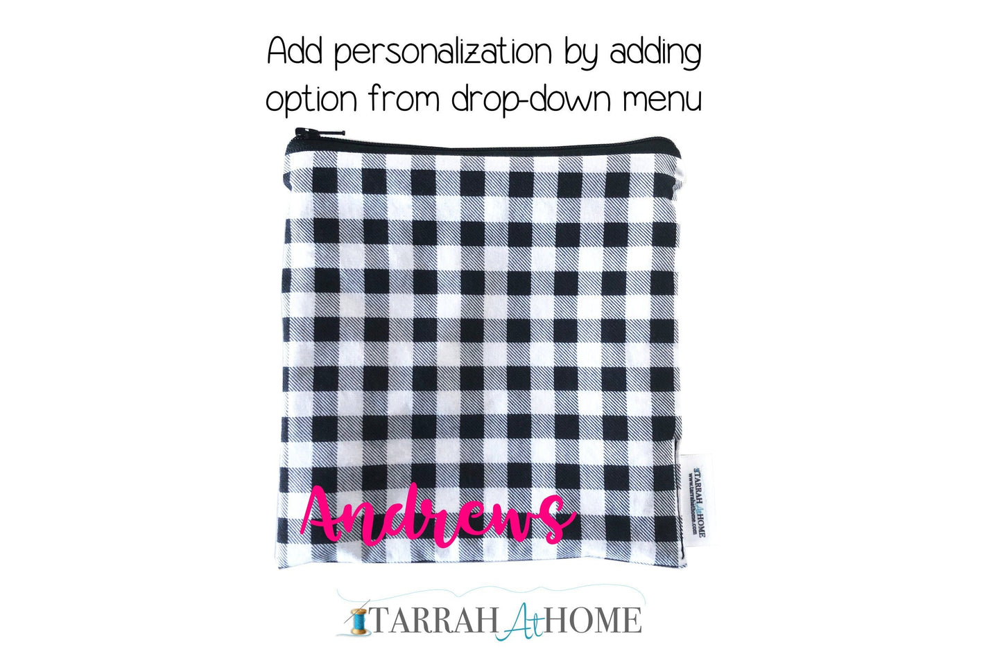 Bundle Black and White Buffalo Plaid Snack Bags