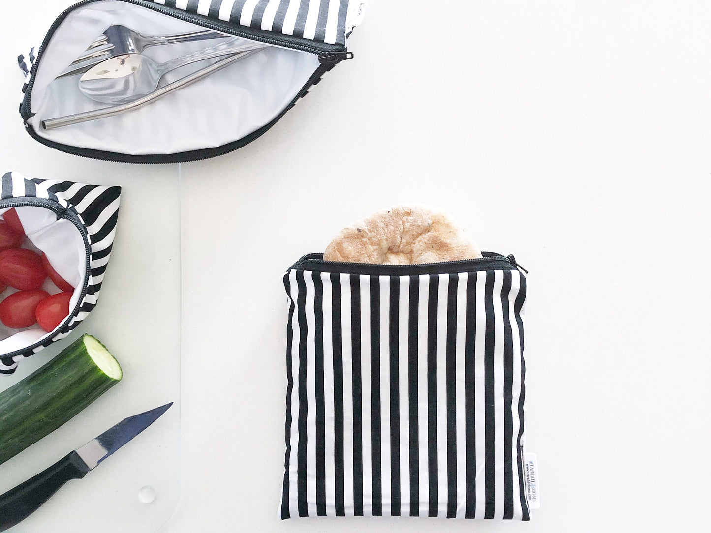 Black And White Stripe Snack and Sandwich Bags